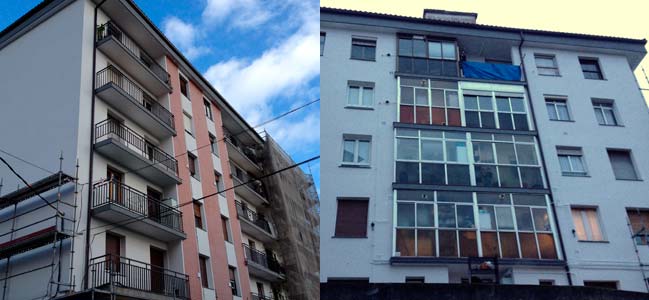 Rehabilitación de fachada mediante aislamiento térmico exterior en el nº 7 de la c/Zubitalde de Larrabetzu